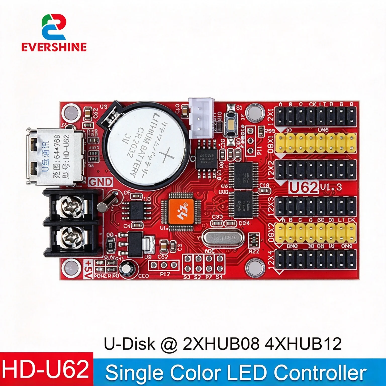 Huidu HD-U6A U62 Led 3D Text Mesh Display Led Video Screen Led Control Card With USB Together  High  Definition Mono Bicolor