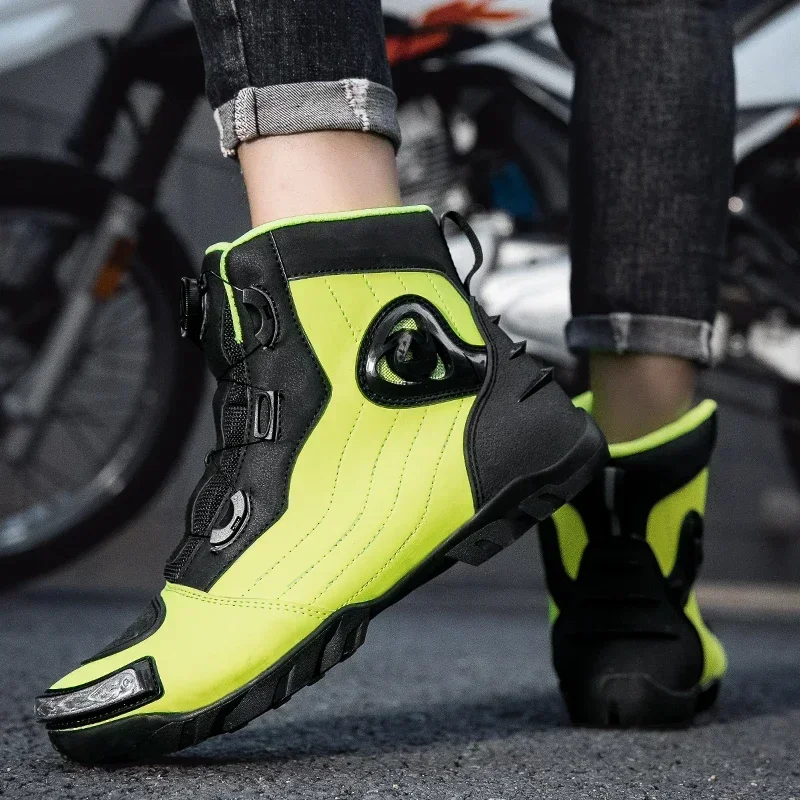 

New Motorcycle Boots Men Women Knight Outdoor Riding Anti-slip Winters Sneakers Shoes Bicycle Mountain Racing Road Speed Autumn