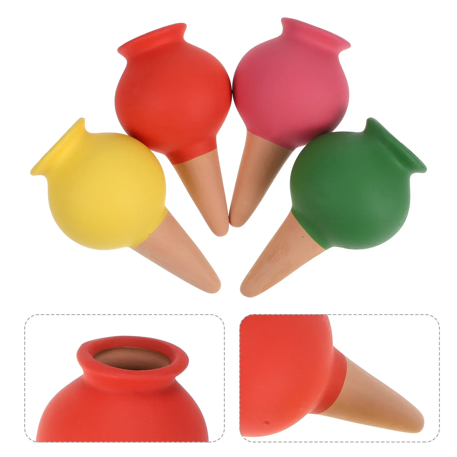 4Pcs Self Watering Ceramic Plant Spikes Automatic Drip Irrigation for Indoor Outdoor Plants Garden Watering Devices Slow Release