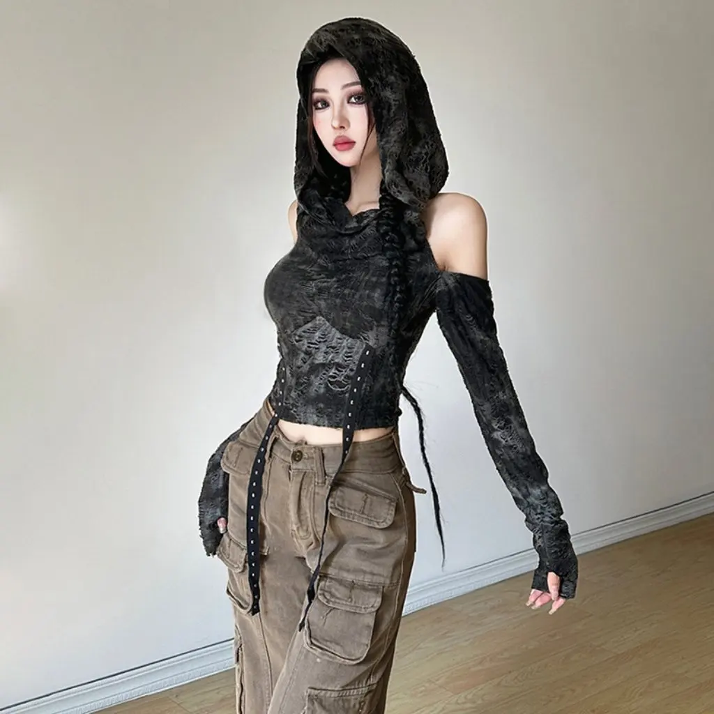 

Slim Fit Women's T-Shirt Autumn European American Style Sexy Streetwear Personality Top for Thin Girls