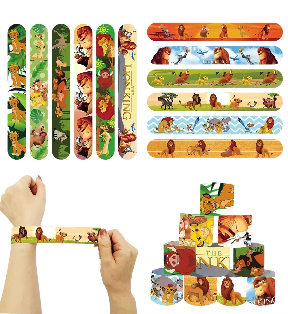 Lion King Simba Birthday Party Favors Slap Bracelet  Stickers Balloon Pinata Goody Gift Bag Fillers Kids Festival Party Supplies - view 4