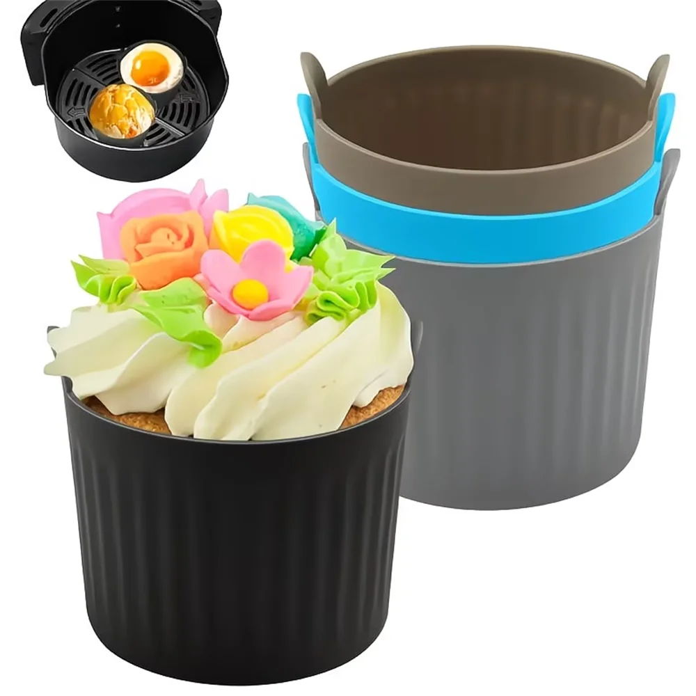 New Air Fryer Baking Cup Silicone Baking Tray Muffin Cup Baking Cake Mold Egg Tart Mold, Non-Stick Pan, Baking Tool.