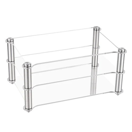 Imagen 2 del producto Estante de aleación de aluminio acrílico, amplificador decodificador HIFI, amplificador de auriculares, estante de almacenamiento de doble capa