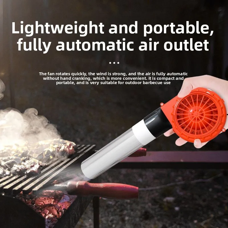 USB Powerful Air Blower Fan Firewood Stove Blower Stove Fan Silent Portable Turbo Blower Camping BBQ Grill Grill BBQ Accessories