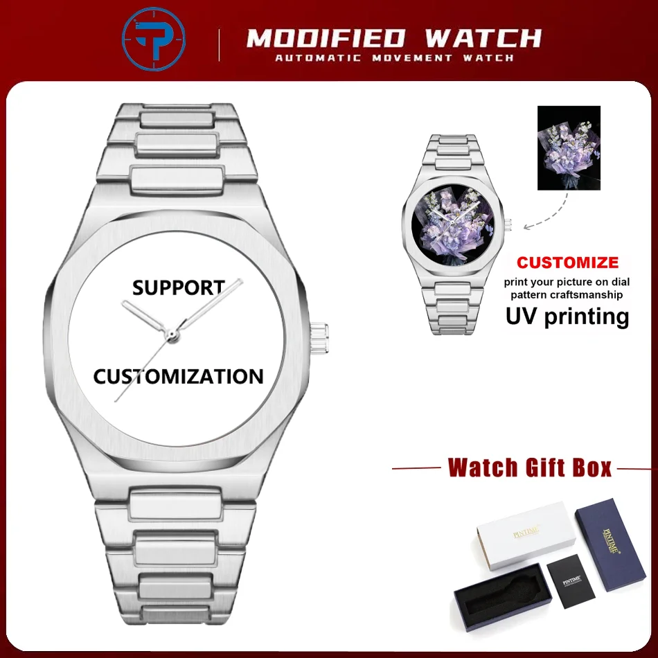 Personalized Watch with Photos DIY Custom Printing Make Your Own Logo Name Brand Watch 1 Piece OEM Men Watch