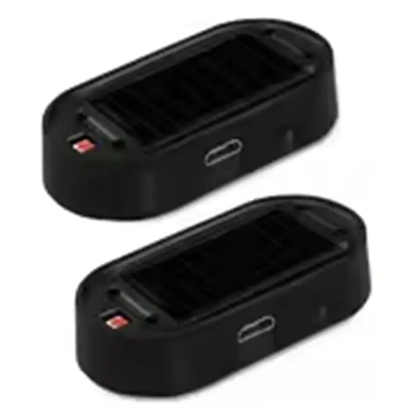 A66P-Solar-Powered Car Security Light, Simulated Dummy Alarm, Warning LED Flashing Lamp, Caution Light 2Pcs