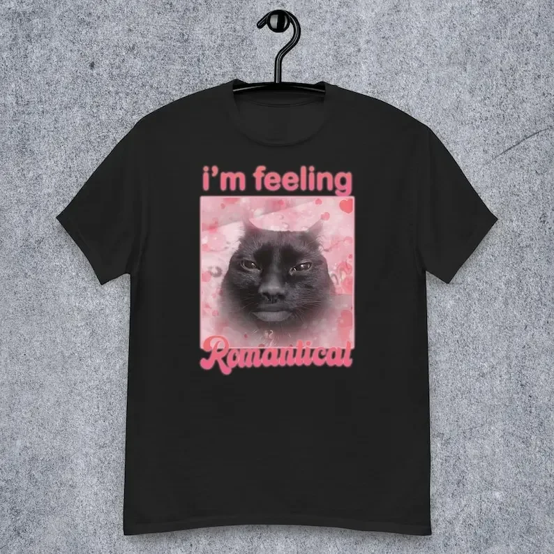 

Im Feeling Романтическая летняя футболка с забавным принтом кота, подарок для женщин, футболка с кошачьими котами, подарки с глупокой шуткой, футболка Dank