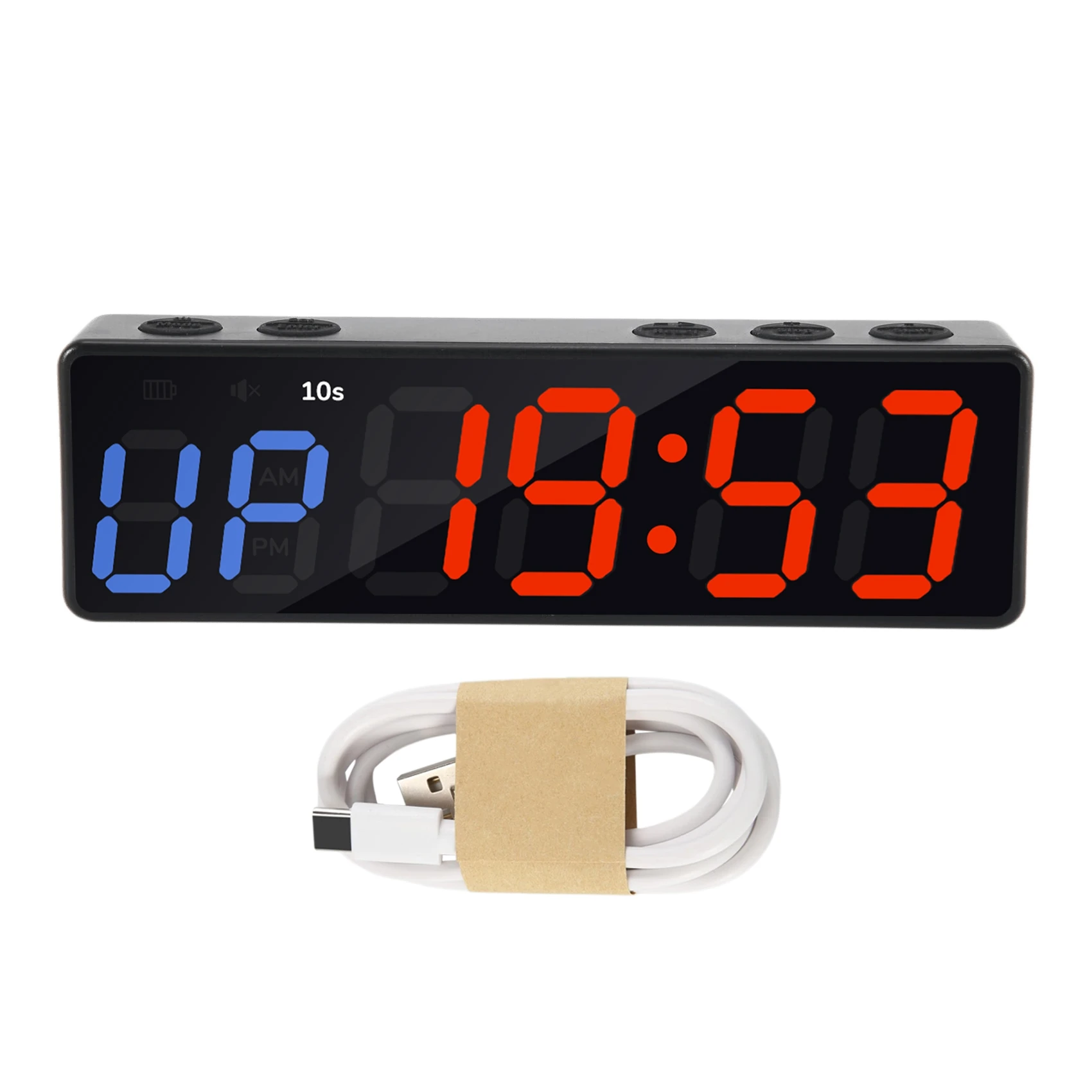 ABUN Workout Clock with Battery Portable Mini Gym Timer Programmable Countdown Up Timer Stopwatch for Home Gym Magnetic