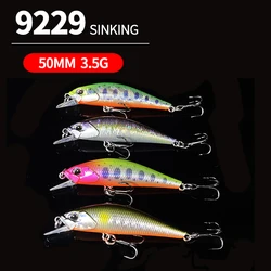 50mm 3.8g Mini tonący Minnow przynęty wędkarskie łyżka woblery sztuczna twarda przynęta Crankbait woblery na okoń akcesoria wędkarskie