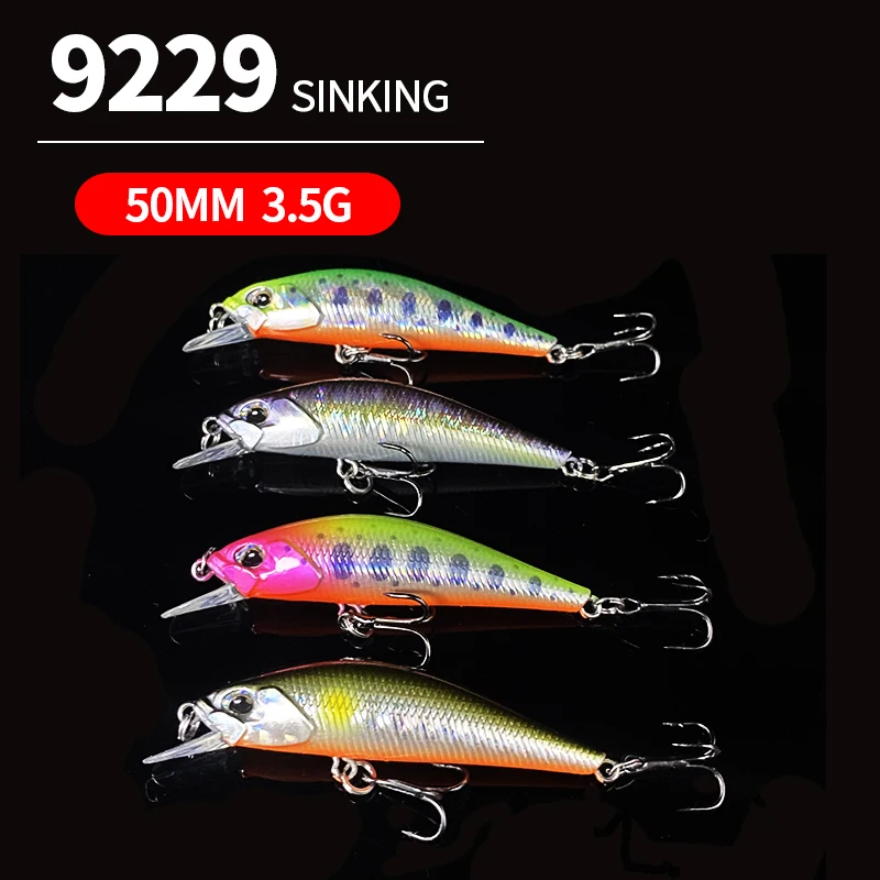 50mm 3.8g Mini Sinking Minnow Fishing Lures Spoon Wobblers Artificial Hard Bait Crankbait Wobblers for Perch Fishing Accessories