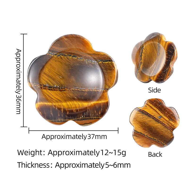 1pc Carved Flower with Groove Thumb Palm Worry Stone Massage Stress Relief Natural Crystal Bead Pocket Decor DIY Accessories