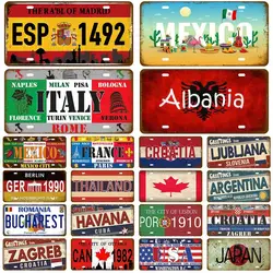 Retro Tinplates Plate Landmark Country Metal Sign Plaque Metal Vintage Tin Sign Home Decor For Man Cave Bar Pub Club Decoration