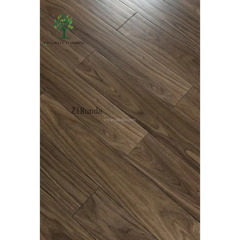 Customized version Black Walnut Brown Herringbone Engineering Parquet Zigzag Pattern Hardwood Floor