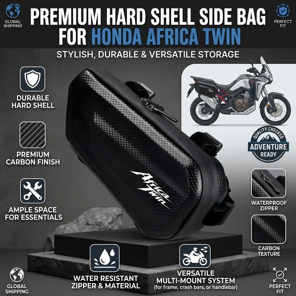 Easy To Clean Large Capacity EVA Motorcycle Saddle Bag Tool Bag With LOGO For Honda XRV750 L-Y Africa Twin XRV 750 1993-2003
