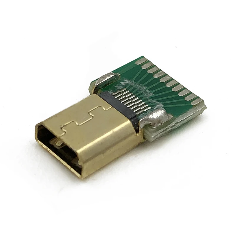 

10PCS Mini Micro HDMI 19P Male Connectors 19 Pins Gold-plated D Type Male Plug with PCB Micro HDMI Socket