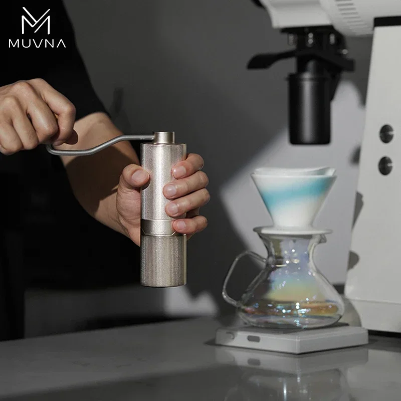 MUVNA GM1 Adjustable Manual Coffee Grinder-Hand Coffee Grinder with Stainless Steel 38mm Conical Burr Portable Coffee Grinder