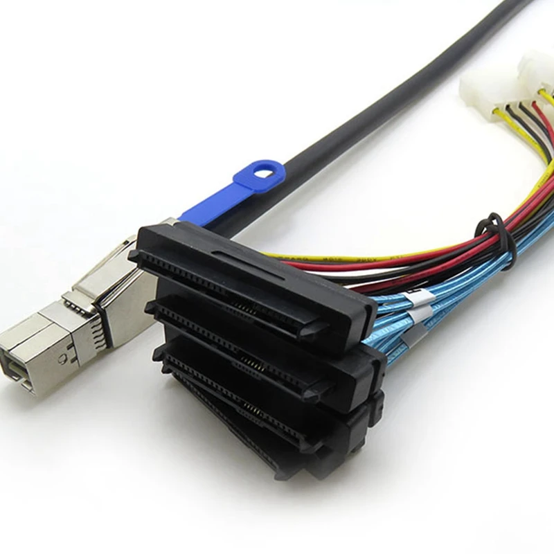 1M External Hard Drive Cable High Density SFF-8644 To SFF-8482 Server Flat Head Interface Hard Drive Cable