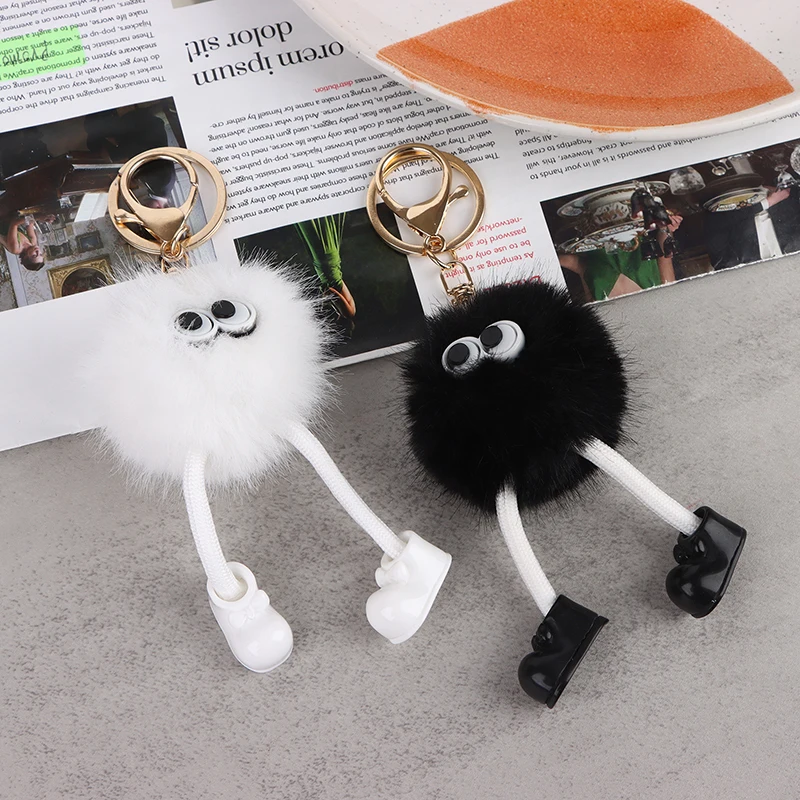 

1Pc Cute Small Briquettes Plush Key Chain Coal Ball Pendant Key Ring Backpack Car Charms Decoration Bag Accessories