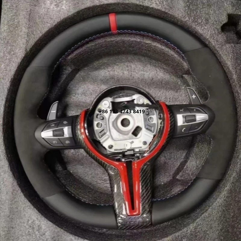 

F01 F02 F03 F04 F06 F07 F10 F11 F12 F15 F18 F20 F25 F26 F30 F32 E60 M3 M5 Sport Model Suede Car Steering Wheel