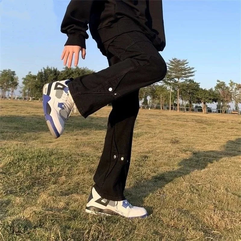 

Мужские джинсы больших размеров 300 Pou в американском ретро-стиле, повседневные, весенне-осенние, трендовые, свободные, прямые, длинные брюки