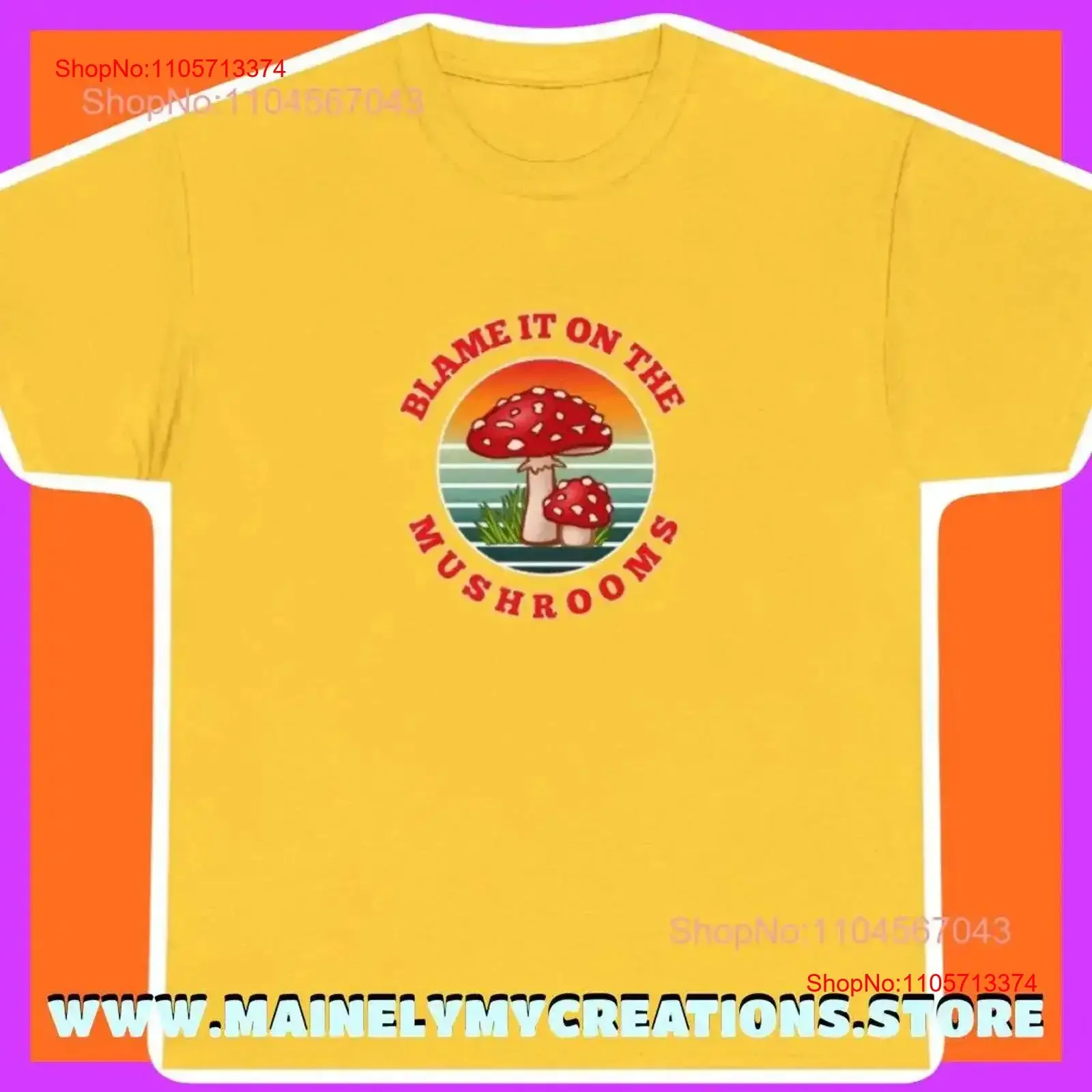 Blame it on the Mushrooms Funny Hippie Trippy T Shirt vintage Washed fashion homme Soft Unisex graphic Top For Everyday Wear