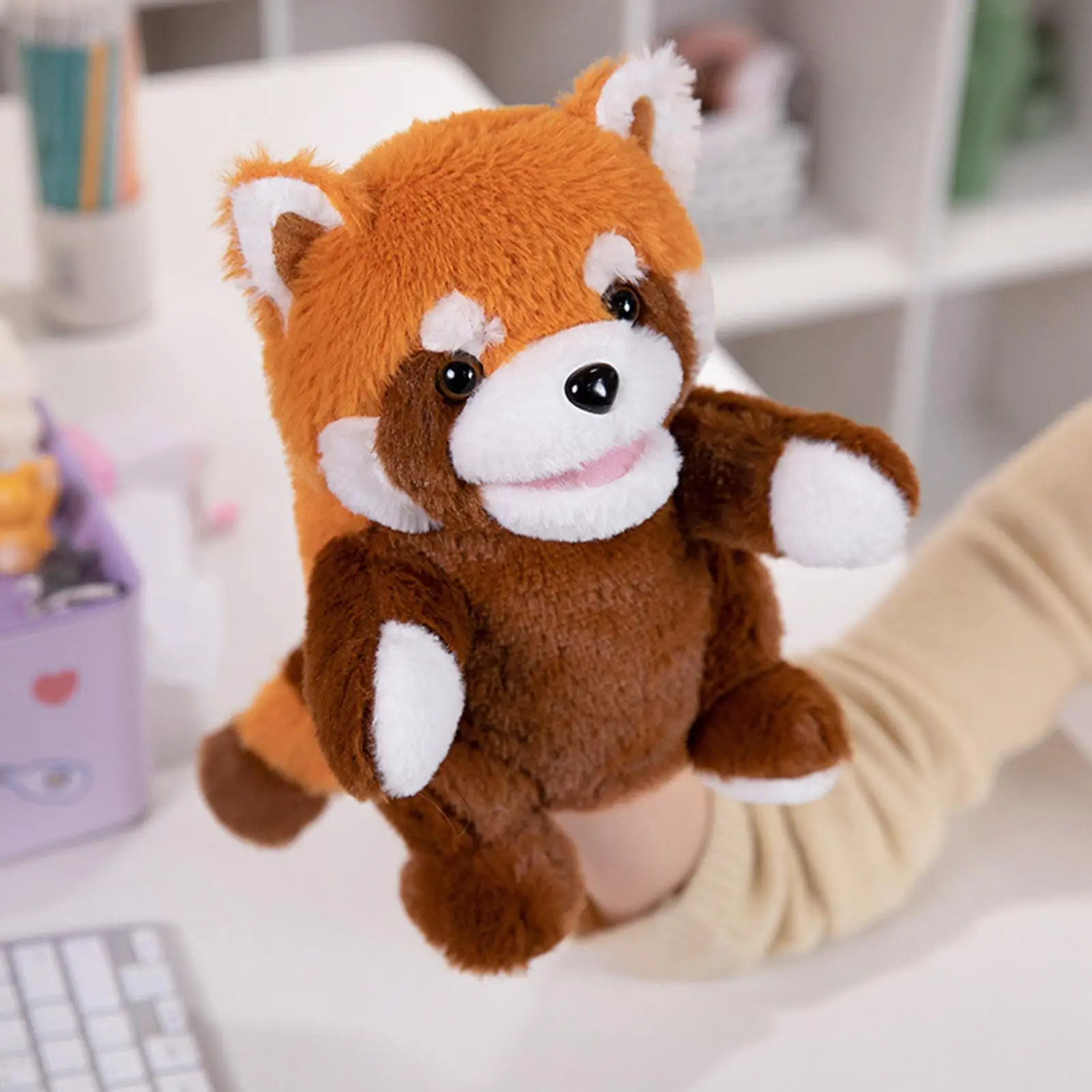 دمى يدوية ناعمة ولطيفة تعليمية تفاعلية من القطيفة للأطفال دمى على شكل حيوانات للأطفال الأولاد والبنات والأصدقاء والعائلة والفصول الدراسية #5