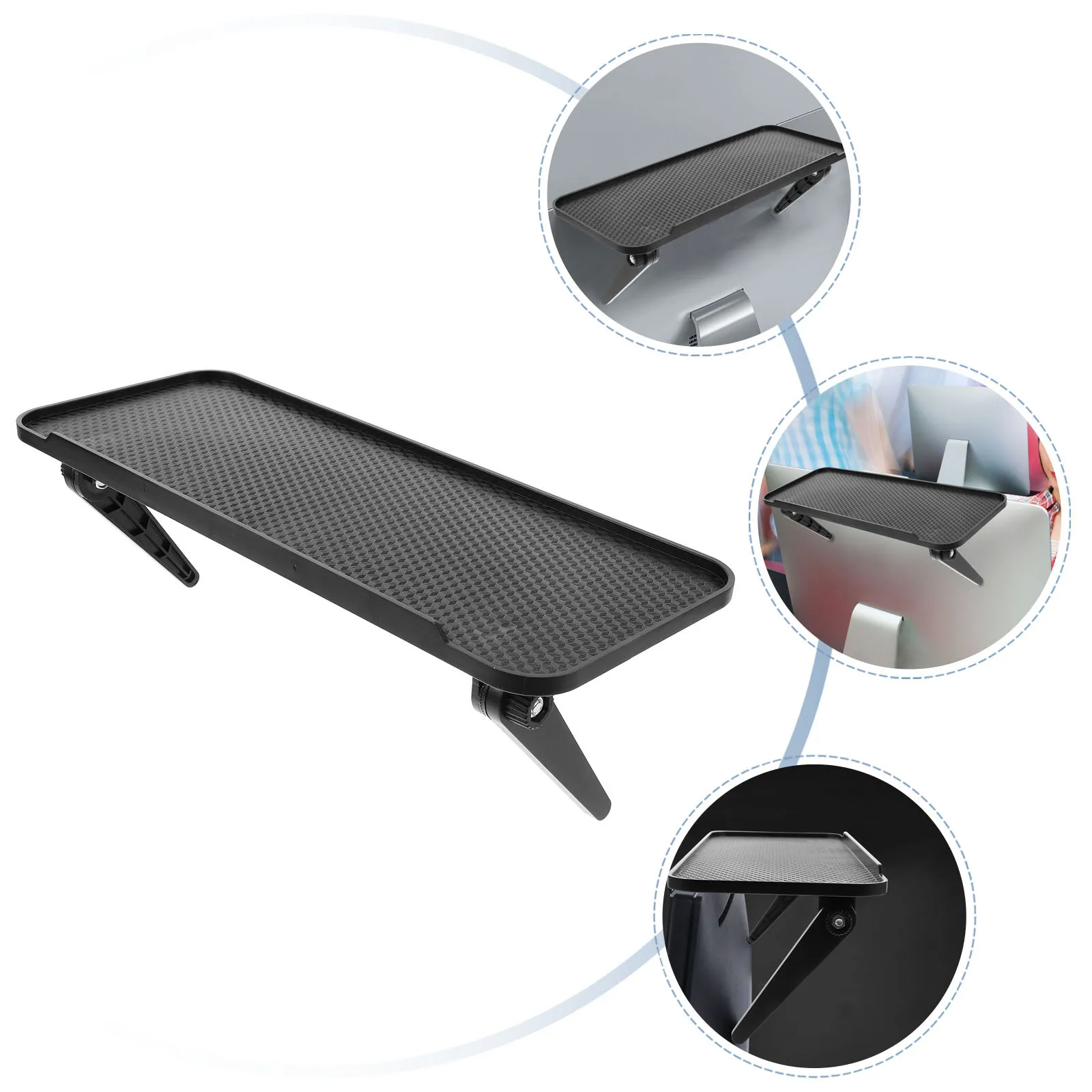 

Durable Plastic Foldable Screen Shelf Computer Cable Box Holder Monitor Elevated Storage Rack Organizer Computer Screen Shelf