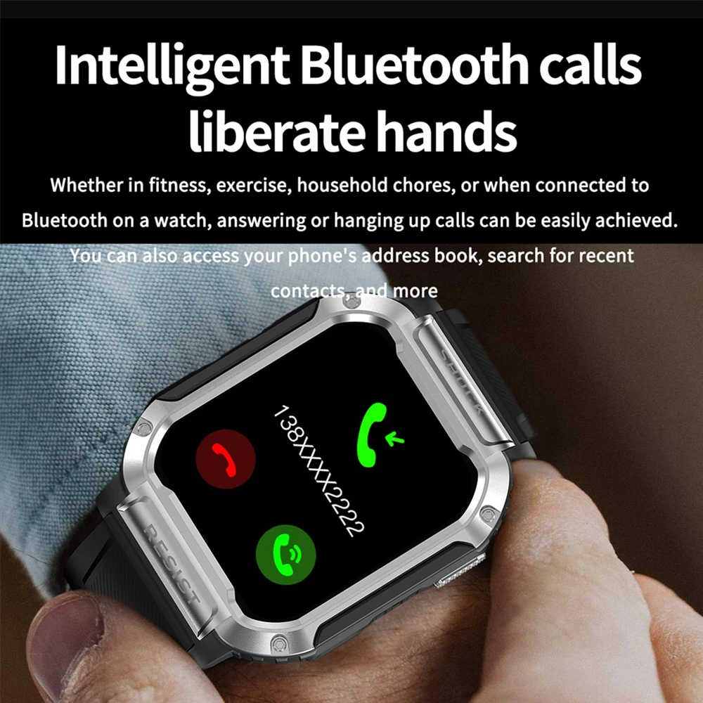 New Blue Tooth Call Smart Watch Waterproof Men Outdoor Sports Heartrate Blood Oxygen Monitor Smartwatch Voice Assistant Weather