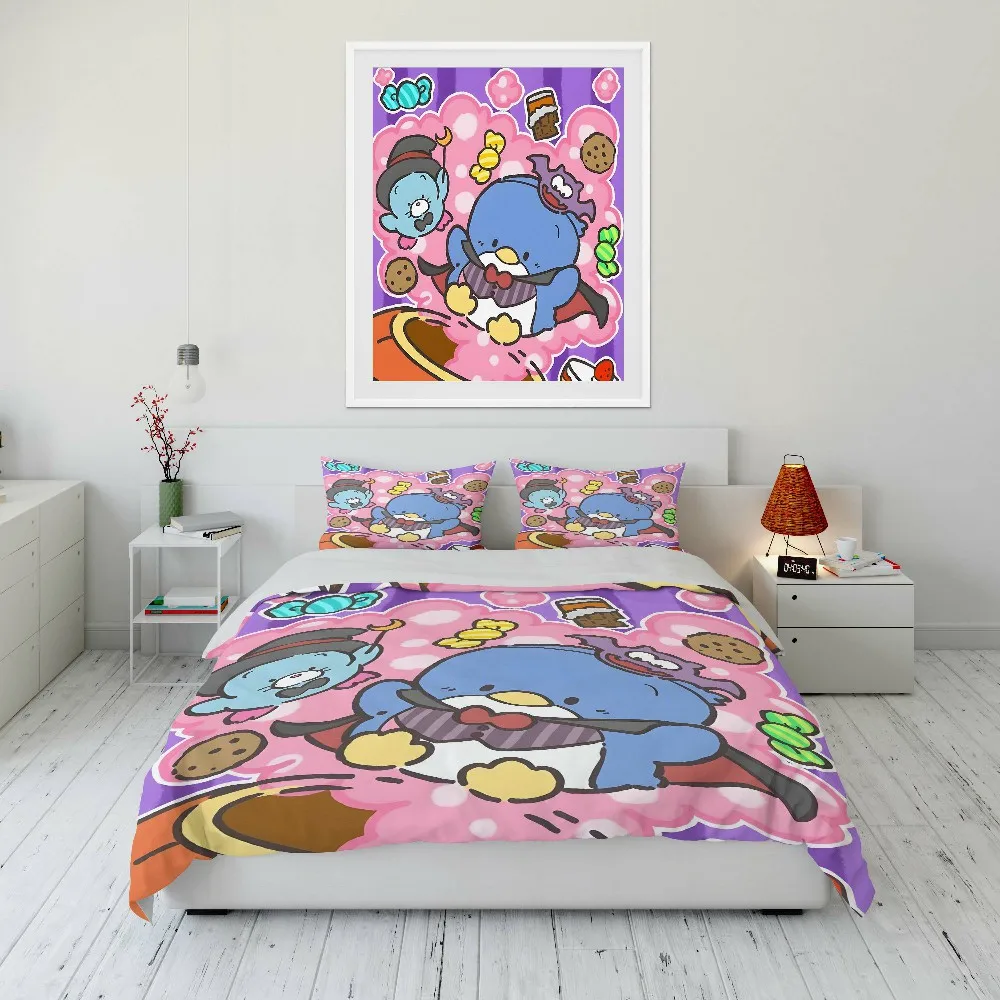 

10 Sizes Sanrio Tuxedo Sam Printed Bedding Set Cartoon Anime Duvet Cover Comforter Cover Boys Girls Children Adults Twin King