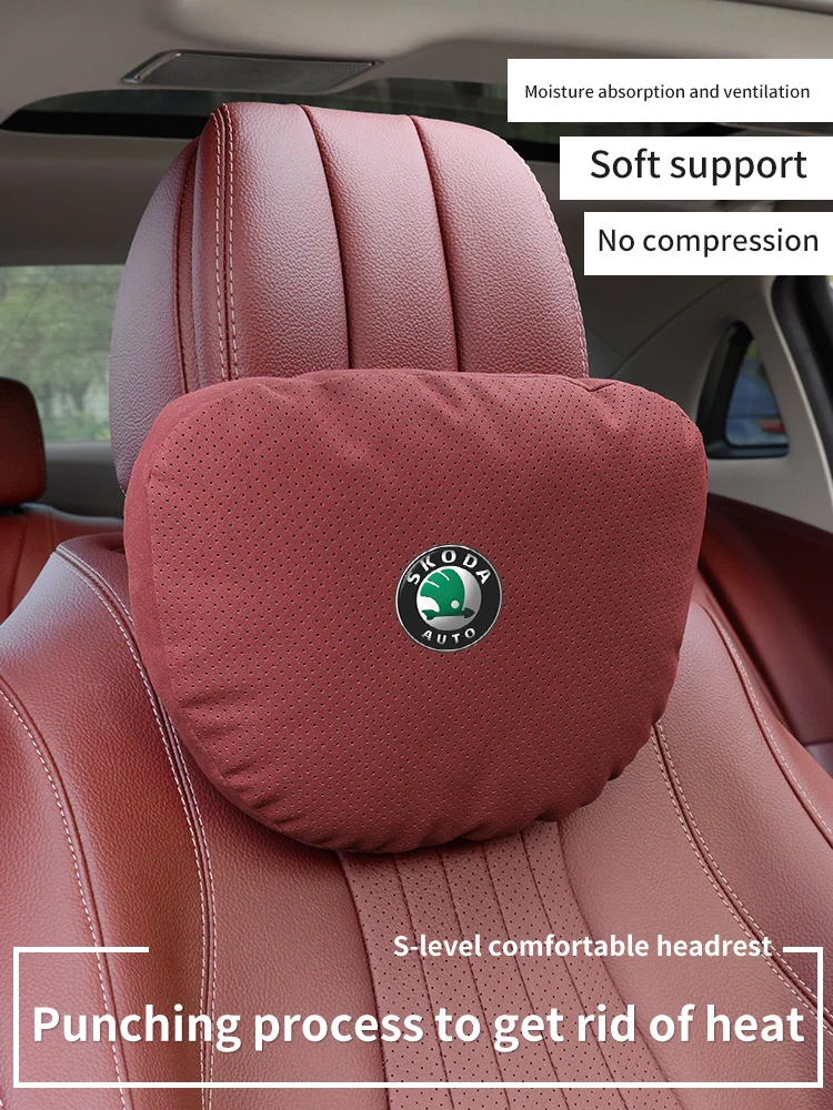 Skoda Octavia Fabia Rapid Superb Karoq Kodiaq Scala Citigo Kamiq Car Headrest Neck Support Seat Lumbar Cushion Soft Neck Pillow