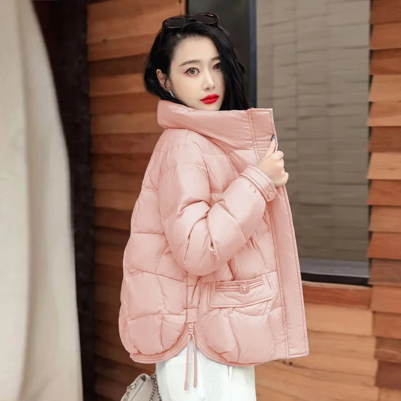 Nieuwe Vrouwen Korte Witte Donsjack Winter Stand Kraag Warme Eendenveren Jassen Mode Bovenkleding Mohamedто Turismo JK-165