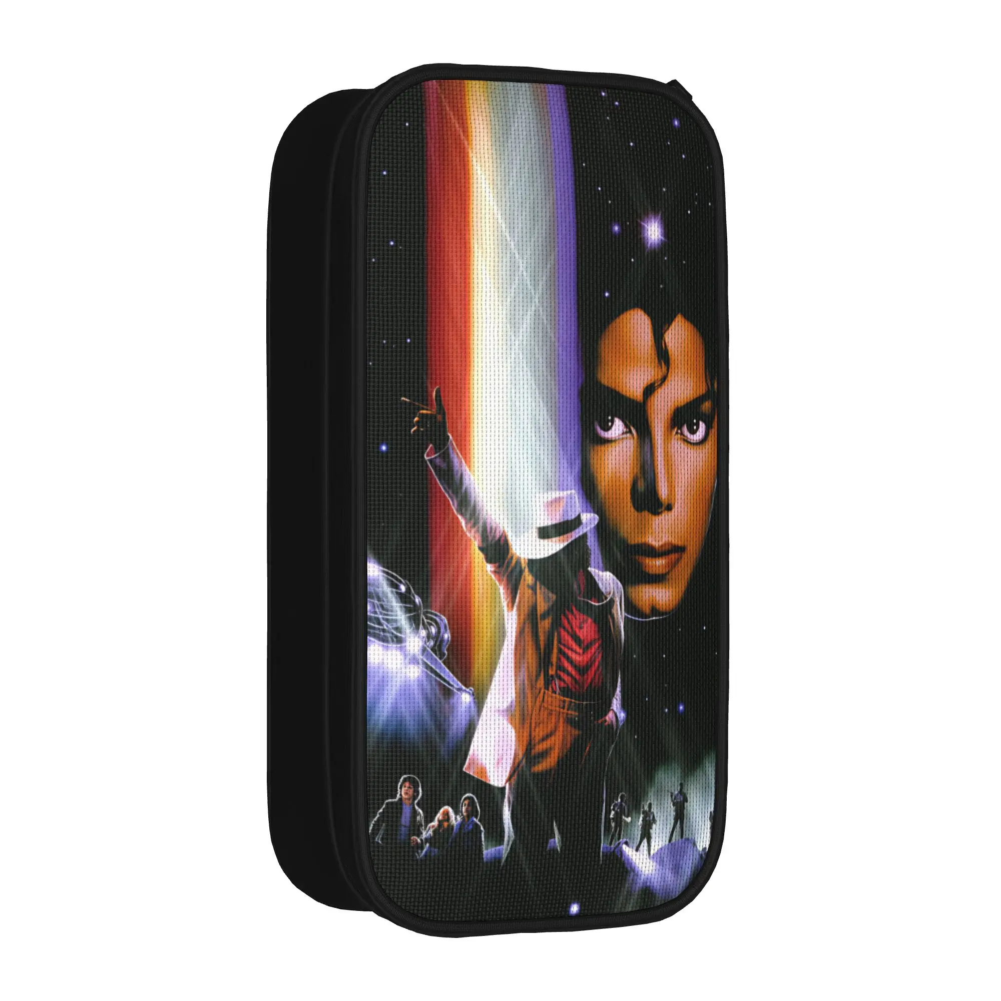 Vintage Pencil Case Michael Jackson Pencil Box  Back To School Pencil Cases Boy Girl Zipper Pattern Stationery Organizer