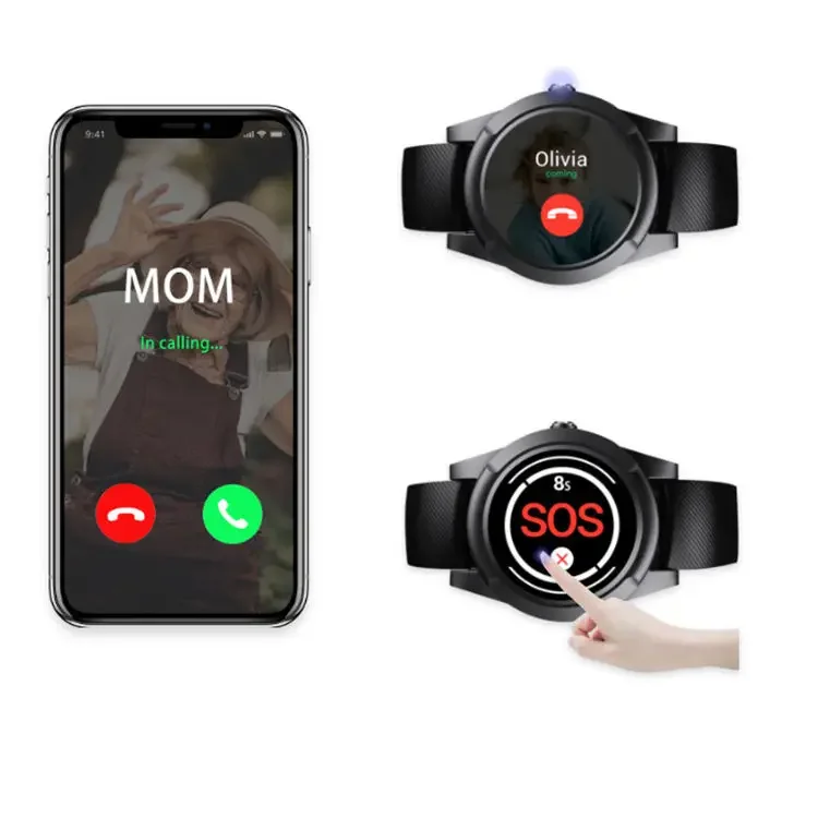 Montre connectée EV05 pour les maisons de retraite, alarme, suivi des personnes âgées, capteur de chute, carte SIM, appel téléphonique bidirectionnel