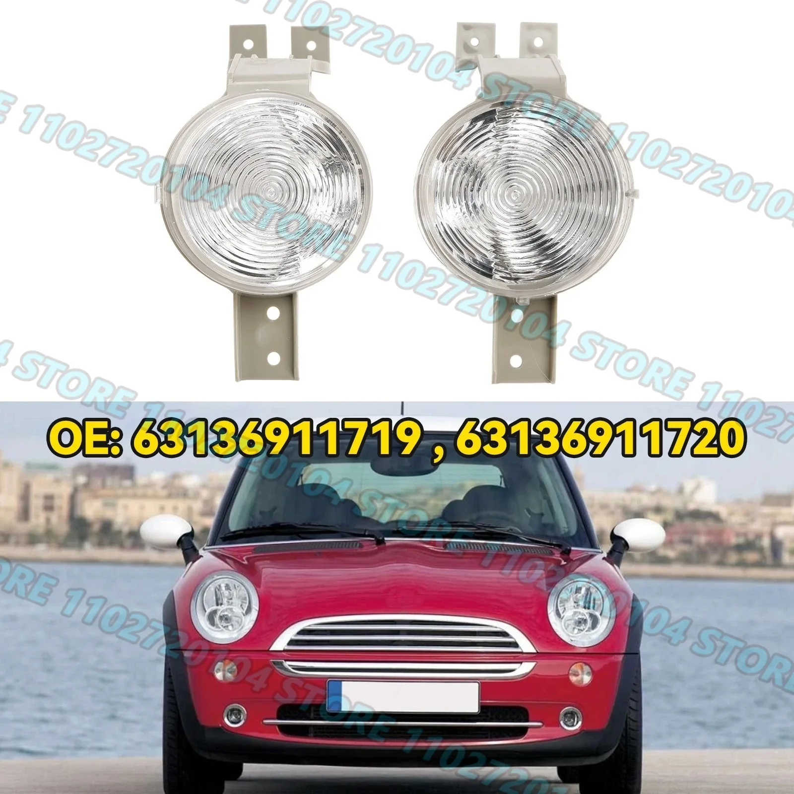 

Front Bumper Turn Signal Indicator Light Fits For Mini R50 R52 R53 2001-2007 63136911719 63136911720