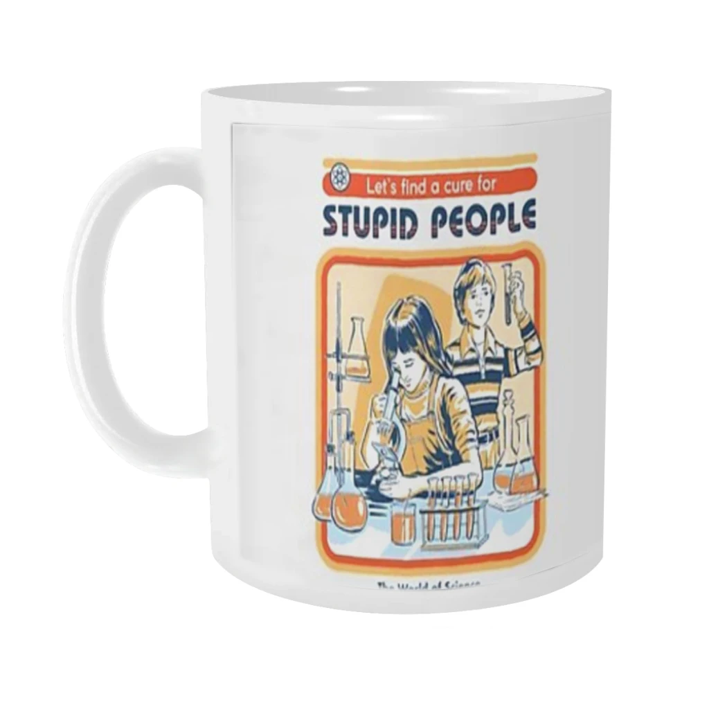 A Cure For Stupid People Ceramics Coffee Mugs Tea Cup Milk Cups Gifts Drinkware Coffeeware