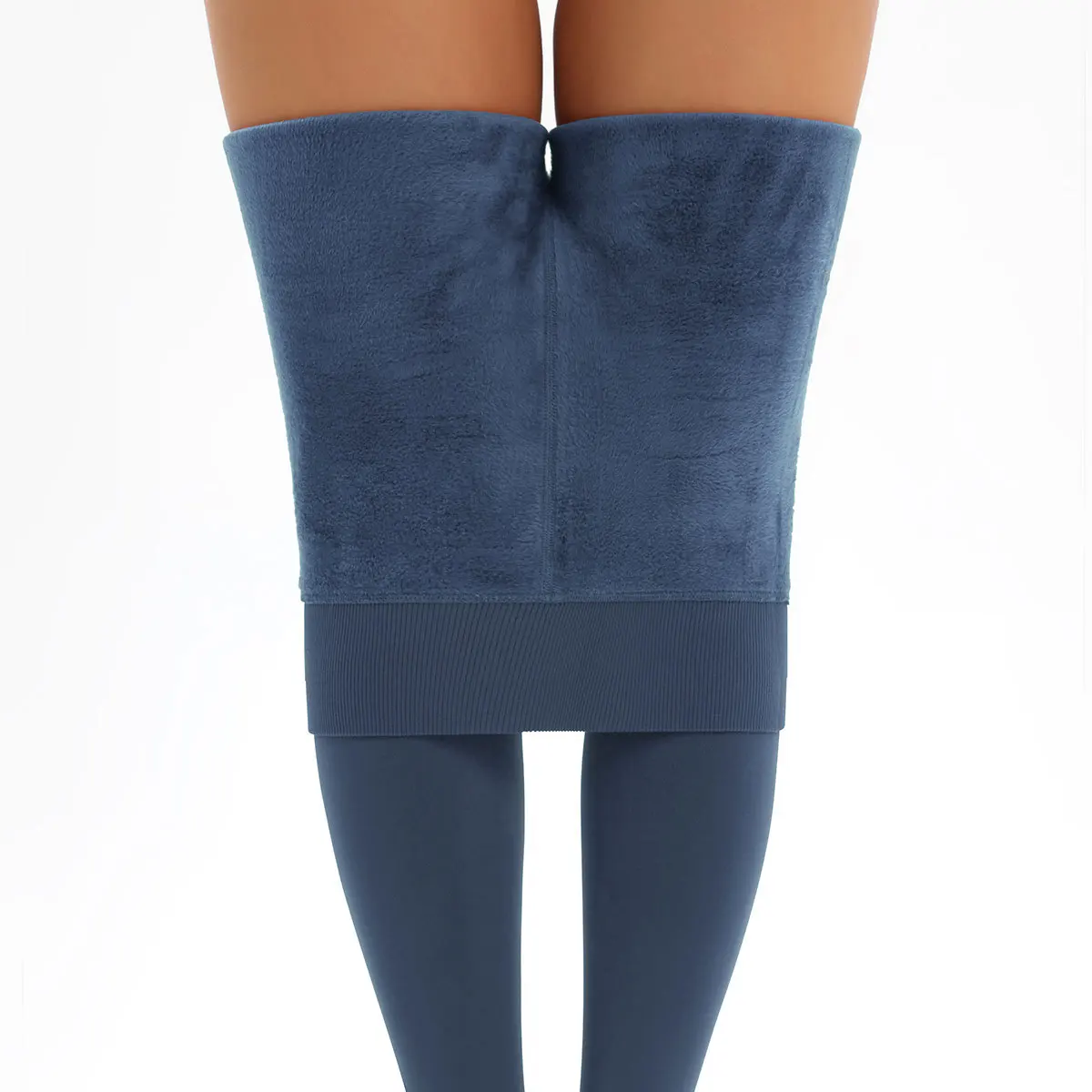 امرأة 1 قطعة الصوف مبطن وسميكة اليوغا طماق عالية الخصر الخوخ بعقب اليوغا السراويل الجلد ودية الدفء المخملية اليوغا السراويل #2