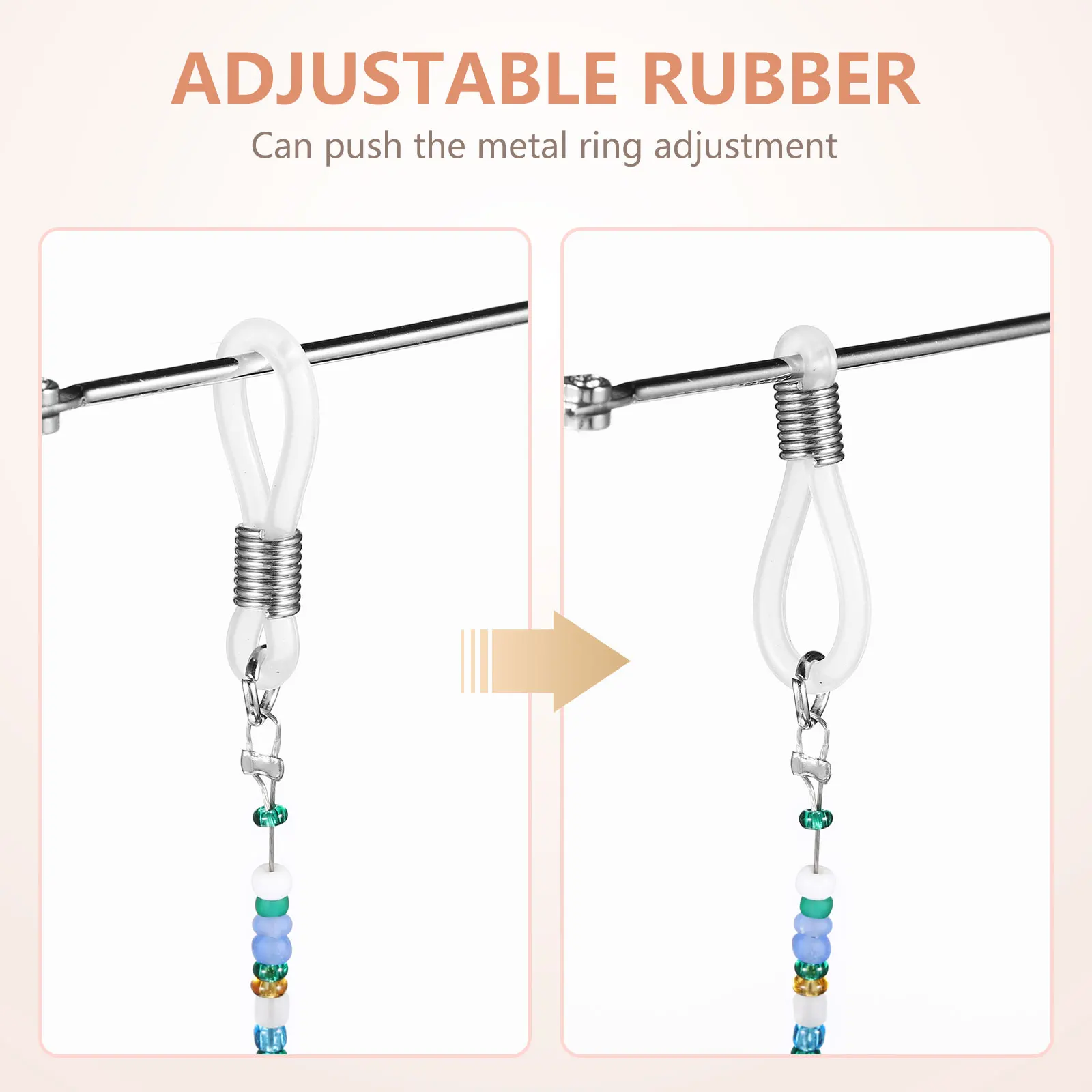 

2pcs Eyeglass Chain Round Beaded Glasses Lanyard Holder Necklace Durable Material Non Slip Design Perfect Decoration Neck Rope