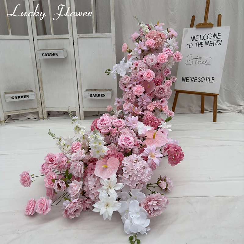 

Artificial Flowers Waterfall Tailing Flower Row Wedding Decoration Flower Runner Sofa Table Decor Floral Backdrop Arrangement