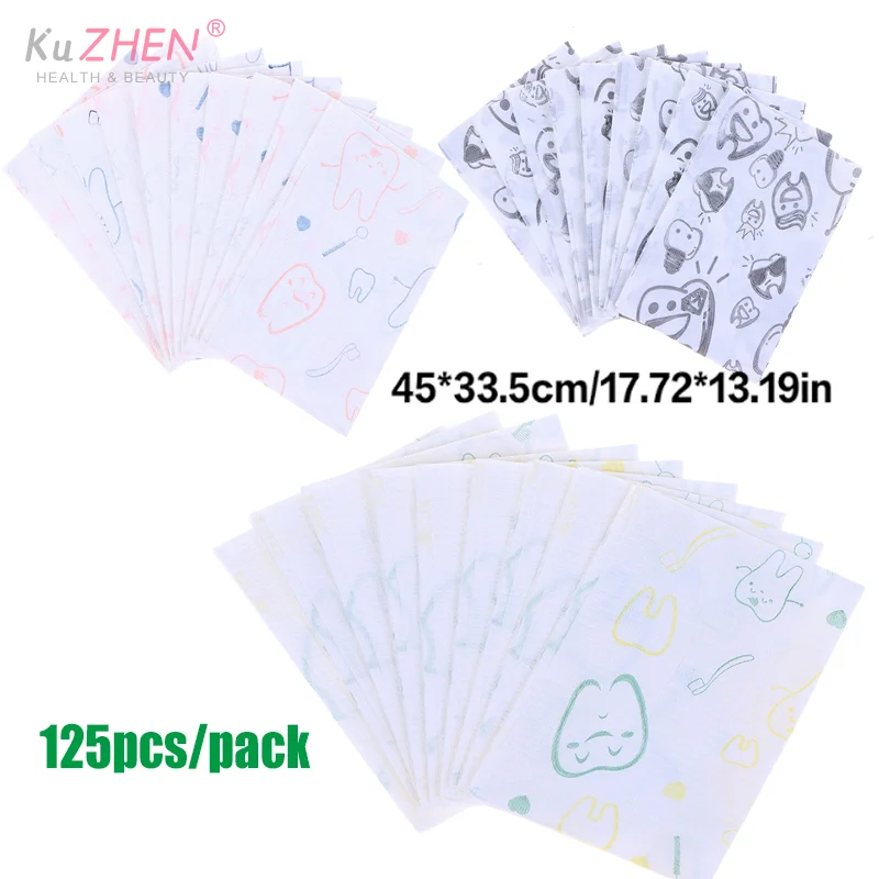 

125 шт. одноразовые стоматологические нагрудные полотенца, стоматологическая чистая подушечка, стоматологические нагрудники для пирсинга, водонепроницаемая медицинская бумага, одноразовая салфетка для пациентов