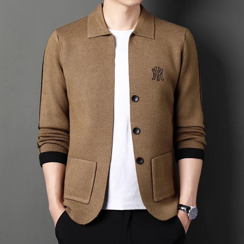 New Mid Autumn Collection for Young and Middle Aged People in 2026: Flip Collar Casual Cardigan Knitted Sweater Cardigan Coat