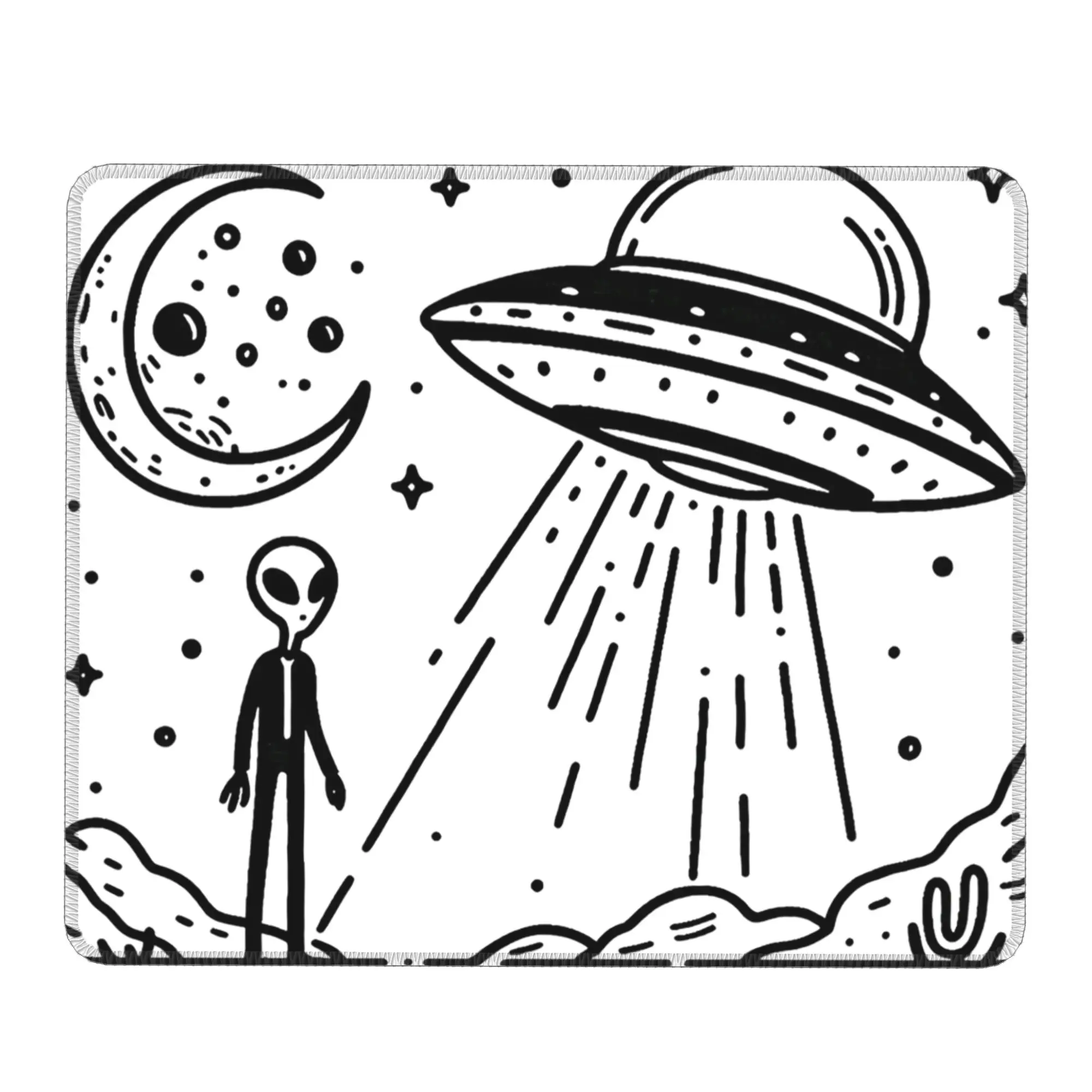 Fantasy UFO And Alien Landscape Mouse Pad Computer Keyboard Mouse Mat Gaming PC Laptop Desk Mat Office Table Mats