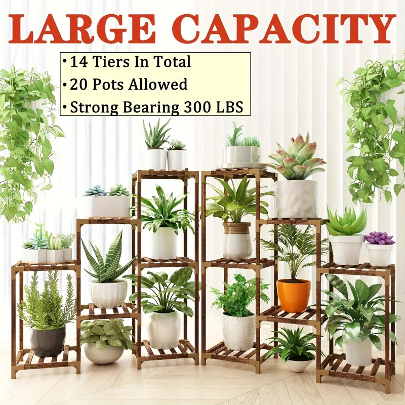 1pcs 7-tier Corner Flower Stands, Suitable For Indoor And Outdoor Use, Perfect For Living Rooms, Courtyards, And Gardens