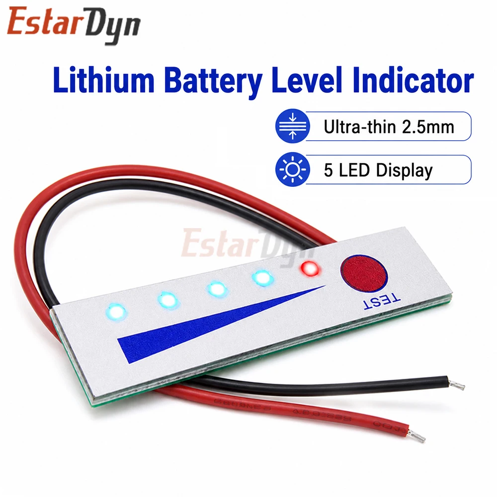 Estardyn 1S-5S Li-ion Battery Capacity Indicator LED Display Waterproof Meter Tester for Ebike 18650 8.4/12.6/16.8V