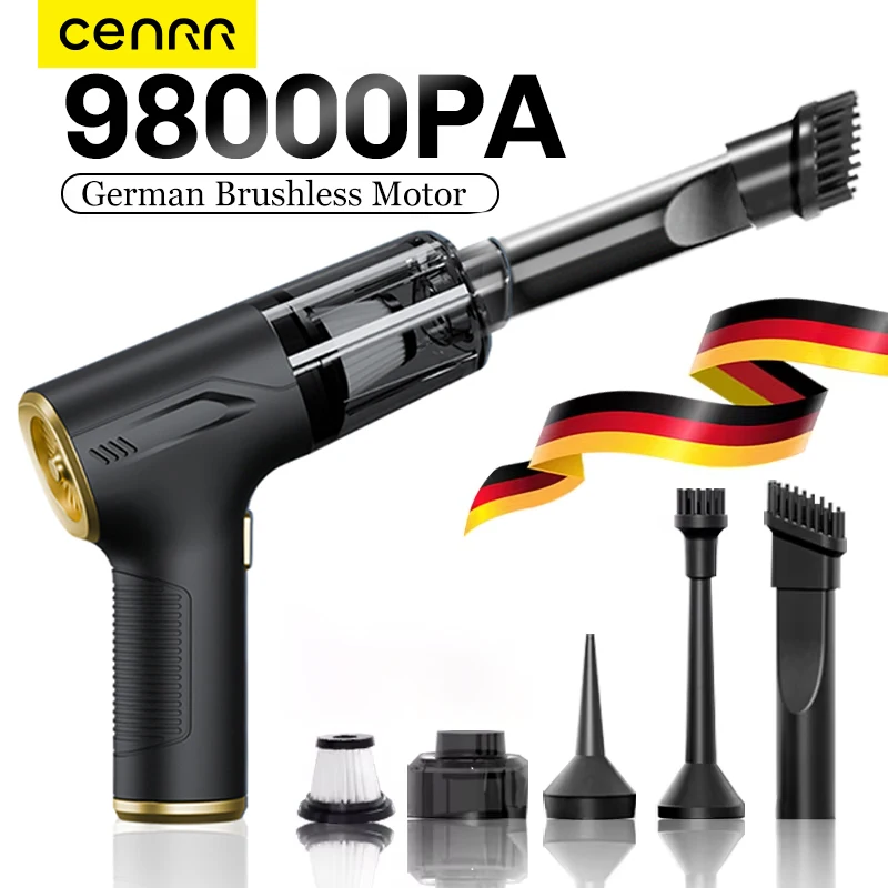 CENRR Mini-Autostaubsauger, tragbarer kabelloser Staubsauger, leistungsstarke Handreinigungsmaschine mit starker Saugkraft für Haushaltsgeräte