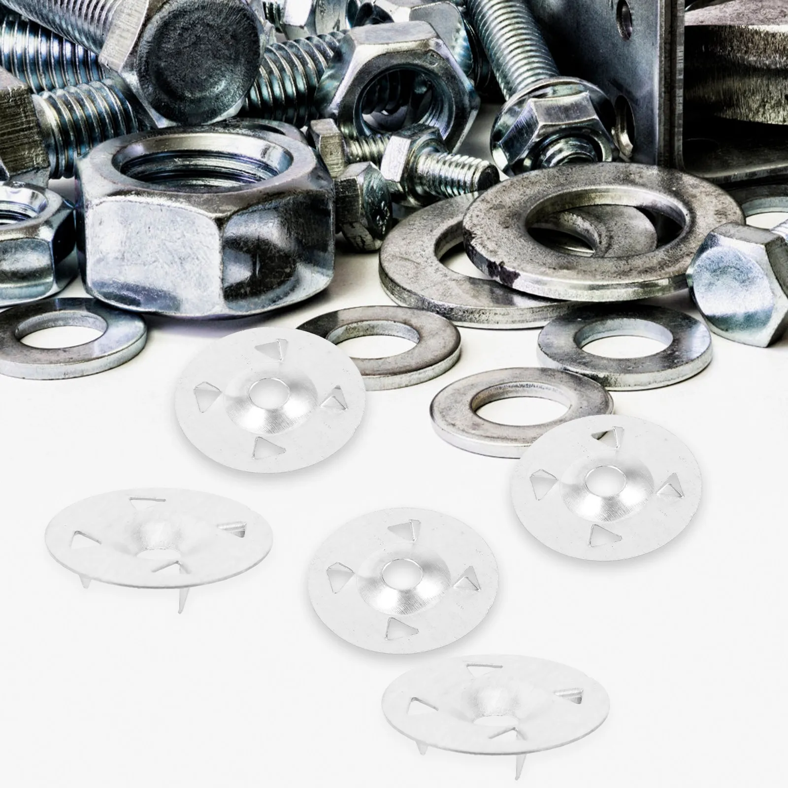 100Pcs Foam Board Metal Washers Insulation Foam Board Fastener Washers Sturdy Deformation Resistant Easy Install Indoor Outdoor