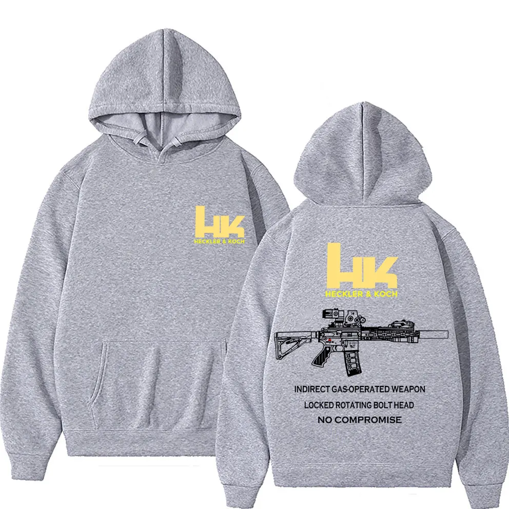 Heckler & Koch HK Fashion M4 Waffendesign Herren Casual Retro Trend Pullover Streetwear Herbst- und Winter-Warmer Hoodie – Detail 2