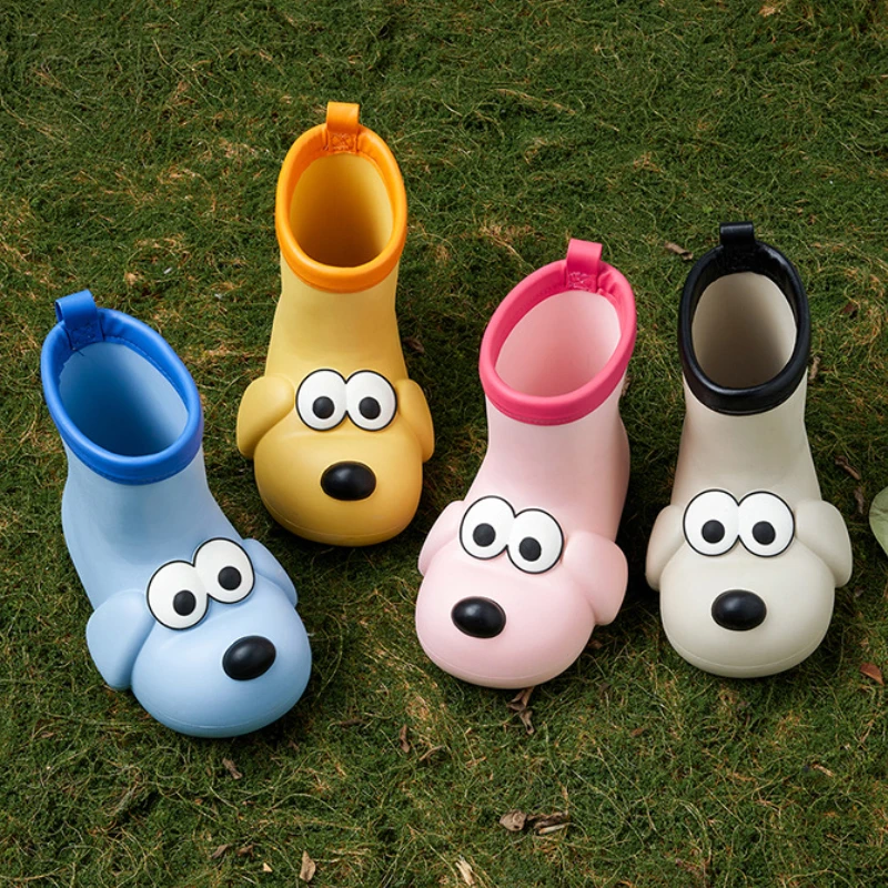 Children Rain Boots 2024 Four Season Cute Cartoon Dog Rain Shoes Waterproof Boys Girls Non-Slip EVA Shoes Baby Boots