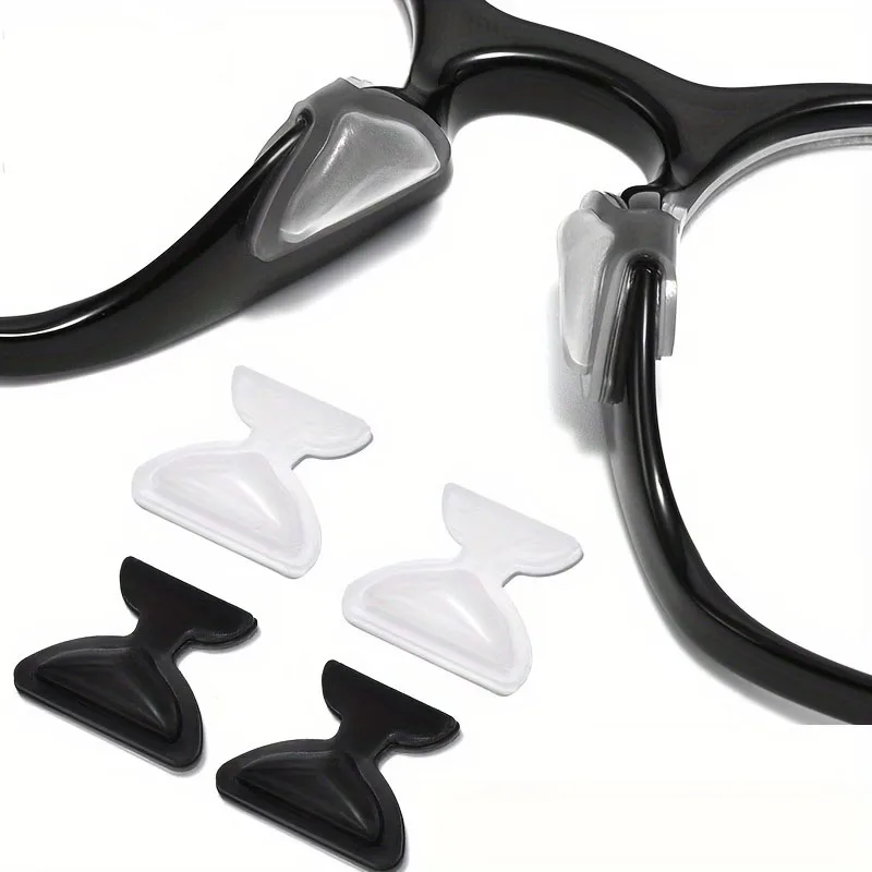 5 Pairs Soft Silicone Cushion Nose Pads, Butterfly Shape with Air Chamber Design, Easy to Stick And Wear Plaid
