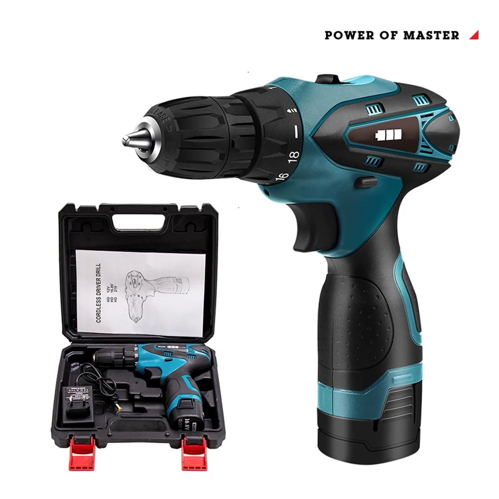 12V 16.8V Electric Cordless Screwdriver Rechargable Driver Drill Wireless Impact Drill Hand Drill Home Improvement Power Tool