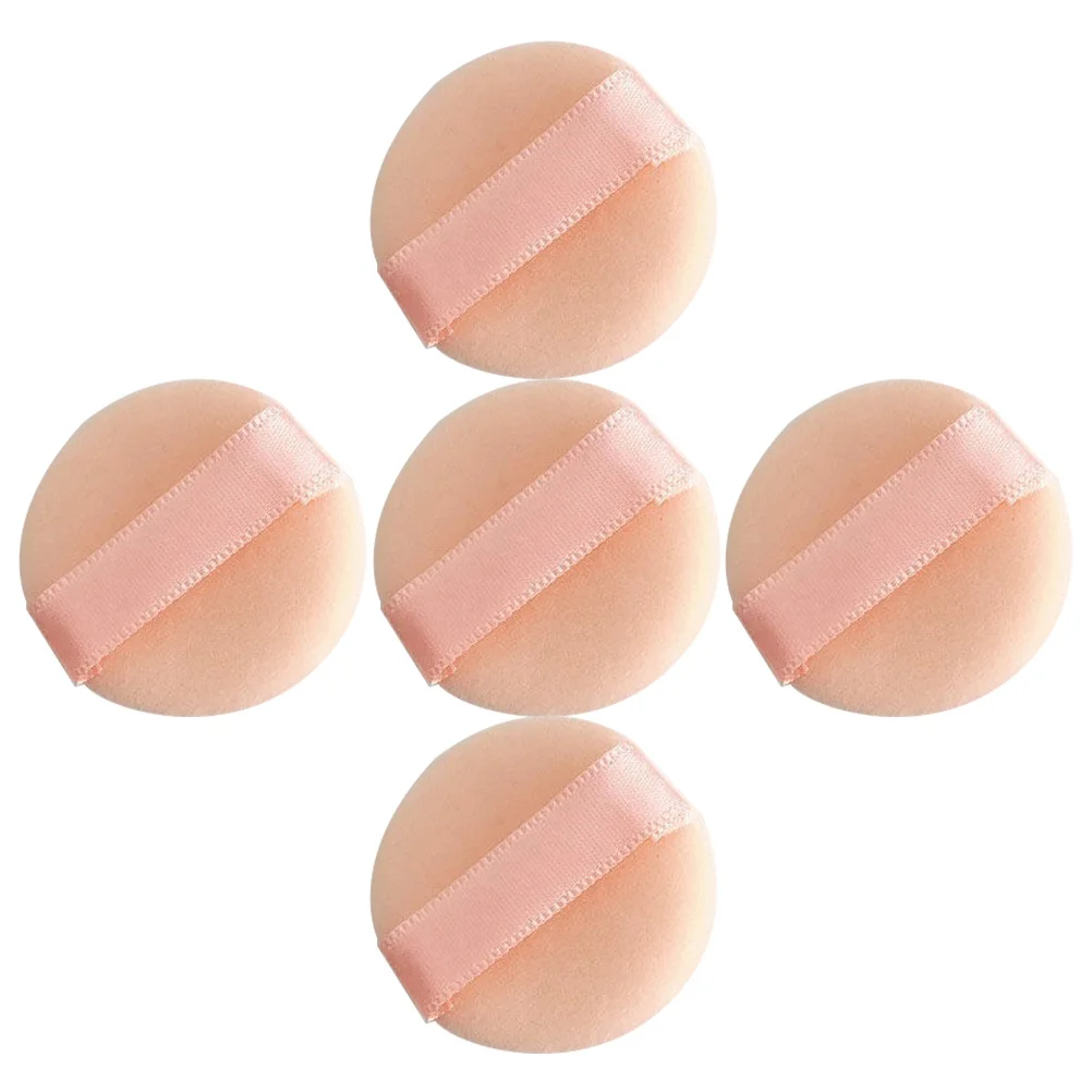 5 個ミニパウダーパフメイクアップブレンダー小型便利な植毛パフ顔女性メイク用品